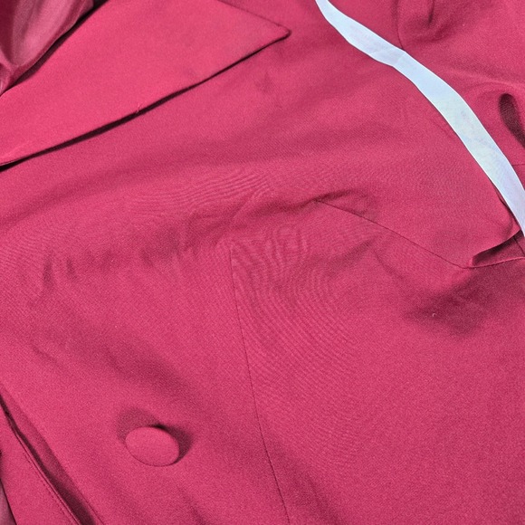 Missguided Plus Size 18 Blazer Dress Mesh Bow Waist Burgundy Red Party - Picture 8 of 10